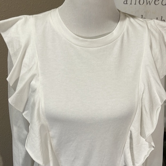 Elegant White Ruffle Long Sleeve Top TRN 23 - Picture 2 of 6